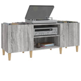 Platenkast 121x38x48 cm bewerkt hout grijs sonoma eikenkleurig