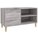 Platenkast 84,5x38x48 cm bewerkt hout grijs sonoma eikenkleurig