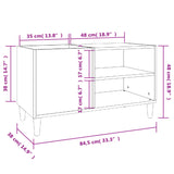 Platenkast 84,5x38x48 cm bewerkt hout bruin eikenkleur