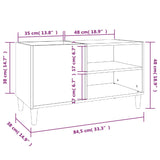 Platenkast 84,5x38x48 cm bewerkt hout wit - AllerleiShop