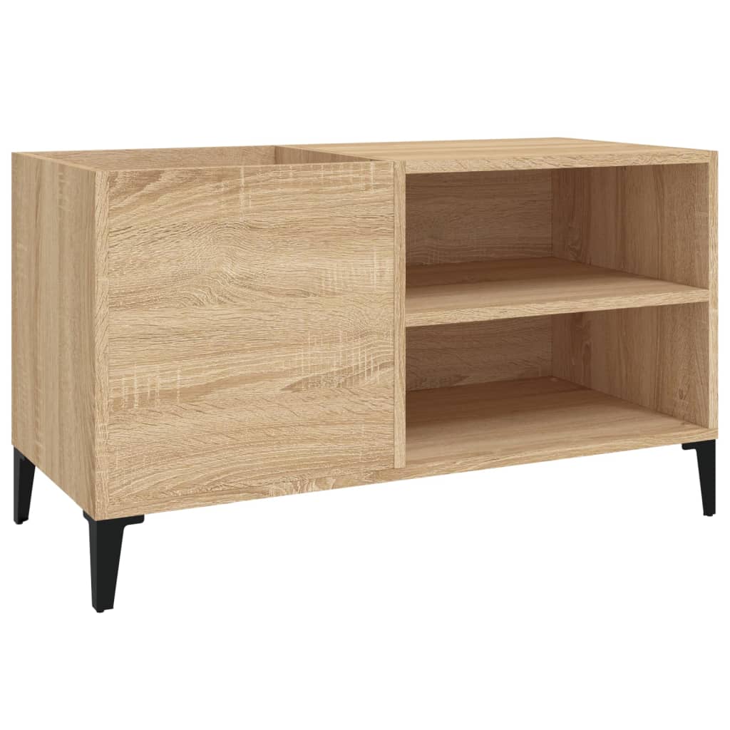 Platenkast 84,5x38x48 cm bewerkt hout sonoma eikenkleurig - AllerleiShop