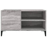 Platenkast 84,5x38x48 cm bewerkt hout grijs sonoma eikenkleurig