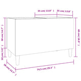 Platenkast 74,5x38x48 cm bewerkt hout wit