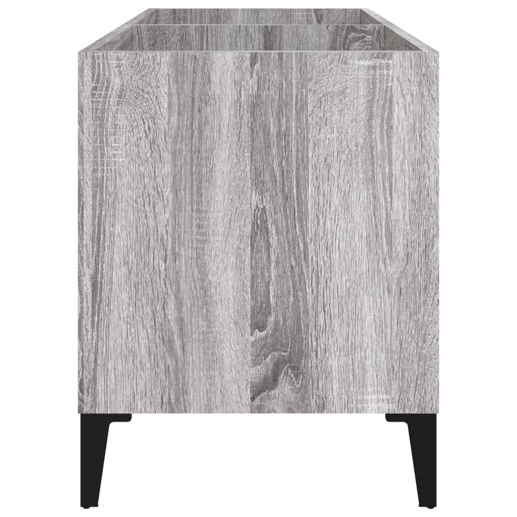 Platenkast 74,5x38x48 cm bewerkt hout grijs sonoma eikenkleurig