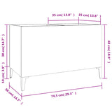 Platenkast 74,5x38x48 cm bewerkt hout grijs sonoma eikenkleurig