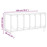 Platenkast 100x38x48 cm bewerkt hout sonoma eikenkleurig