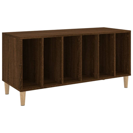 Platenkast 100x38x48 cm bewerkt hout bruin eikenkleur - AllerleiShop