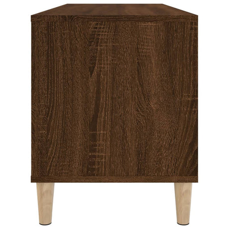 Platenkast 100x38x48 cm bewerkt hout bruin eikenkleur - AllerleiShop