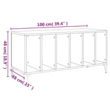 Platenkast 100x38x48 cm bewerkt hout wit