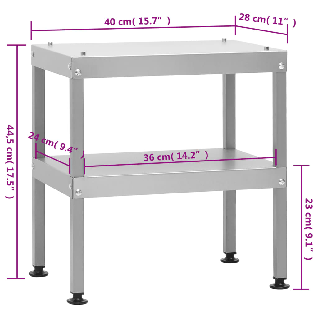 Tafel voor rookoven 40x28x44,5 cm gegalvaniseerd staal - AllerleiShop