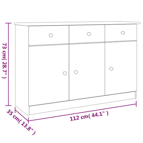 Dressoir ALTA 112x35x73 cm massief grenenhout - AllerleiShop