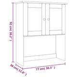 Opzetkast ALTA 77x30x92 cm massief grenenhout wit - AllerleiShop