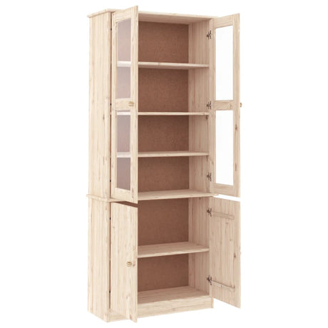 Vitrinekast ALTA 77x35x186,5 cm massief grenenhout - AllerleiShop