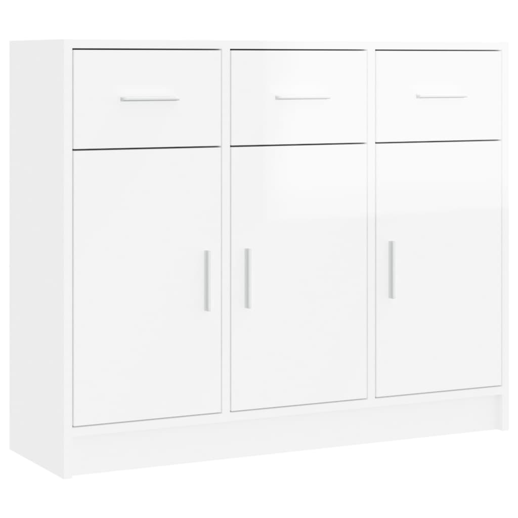 Dressoir 91x28x75 cm bewerkt hout hoogglans wit - AllerleiShop