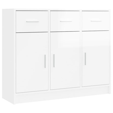 Dressoir 91x28x75 cm bewerkt hout hoogglans wit - AllerleiShop