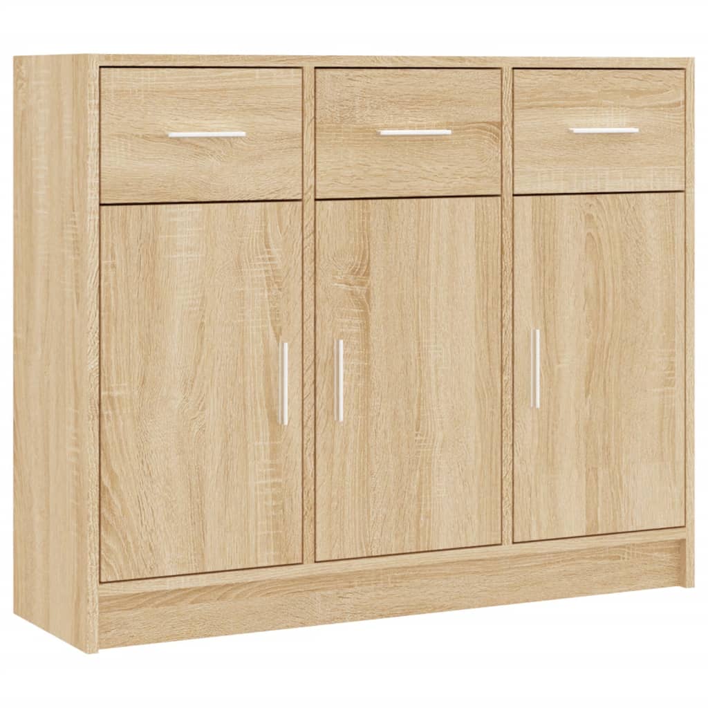 Dressoir 91x28x75 cm bewerkt hout sonoma eikenkleurig - AllerleiShop