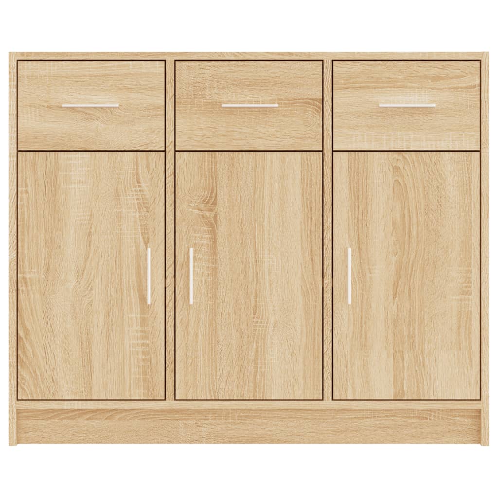 Dressoir 91x28x75 cm bewerkt hout sonoma eikenkleurig - AllerleiShop