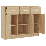 Dressoir 91x28x75 cm bewerkt hout sonoma eikenkleurig - AllerleiShop