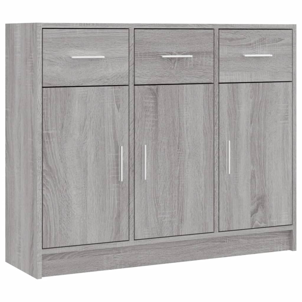 Dressoir 91x28x75 cm bewerkt hout grijs sonoma eikenkleurig - AllerleiShop