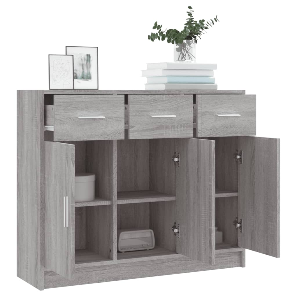 Dressoir 91x28x75 cm bewerkt hout grijs sonoma eikenkleurig - AllerleiShop