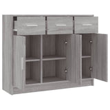 Dressoir 91x28x75 cm bewerkt hout grijs sonoma eikenkleurig - AllerleiShop