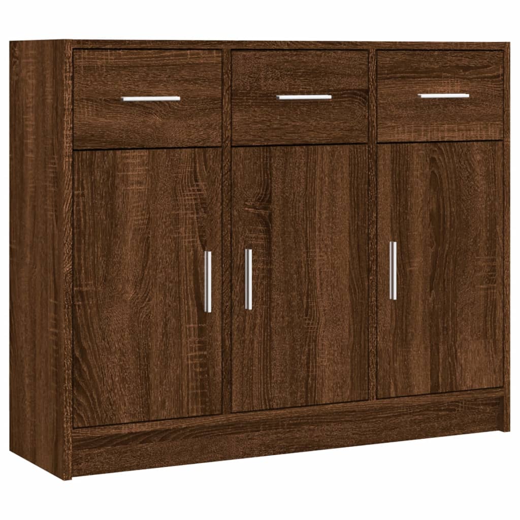 Dressoir 91x28x75 cm bewerkt hout bruin eikenkleur - AllerleiShop