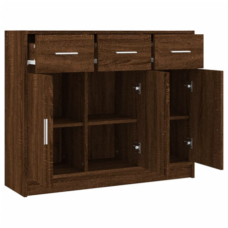 Dressoir 91x28x75 cm bewerkt hout bruin eikenkleur - AllerleiShop