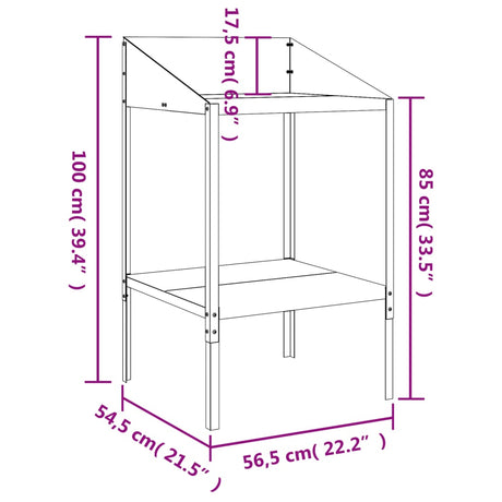 Plantenstandaard 56,5x54,5x100 cm verzinkt staal antracietkleur - AllerleiShop