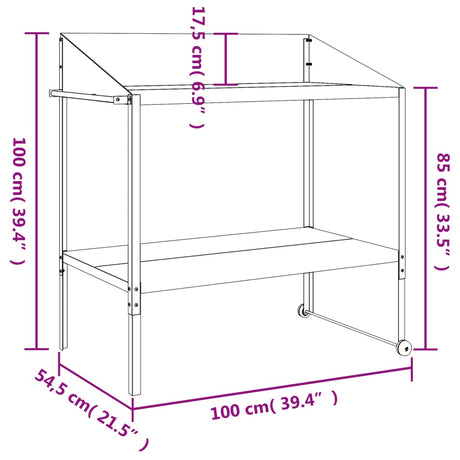 Plantenstandaard 100x54,5x100 cm verzinkt staal antracietkleur - AllerleiShop