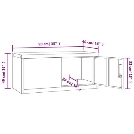 Archiefkast 90x40x40 cm staal wit - AllerleiShop