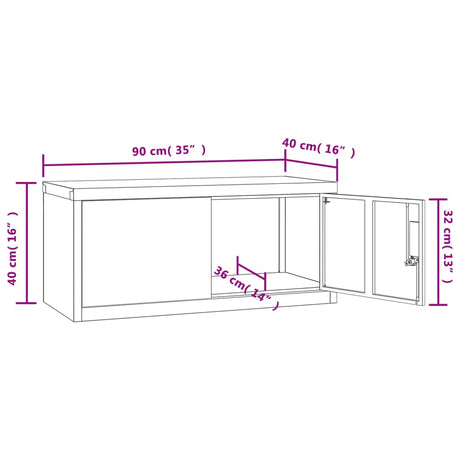 Archiefkast 90x40x40 cm staal lichtgrijs - AllerleiShop