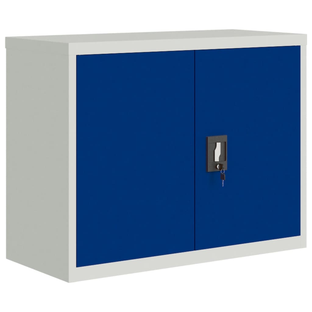 Archiefkast 90x40x70 cm staal lichtgrijs en blauw - AllerleiShop