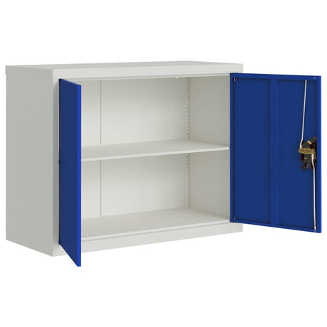 Archiefkast 90x40x70 cm staal lichtgrijs en blauw - AllerleiShop