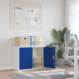 Archiefkast 90x40x70 cm staal lichtgrijs en blauw - AllerleiShop