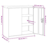 Archiefkast 90x40x90 cm staal wit - AllerleiShop