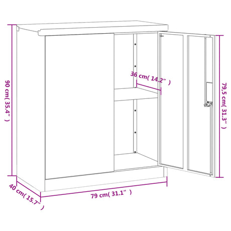 Archiefkast 79x40x90 cm staal wit - AllerleiShop