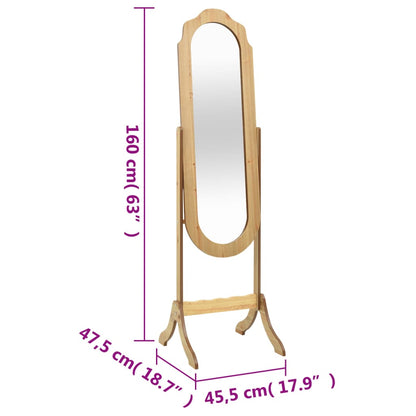 Spiegel vrijstaand 45,5x47,5x160 cm bewerkt hout - AllerleiShop