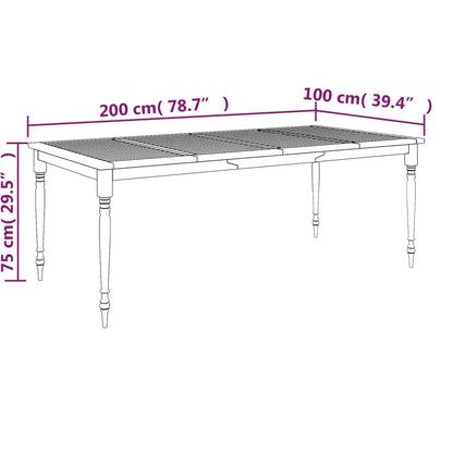 Tafel Batavia 200x100x75 cm massief teakhout - AllerleiShop