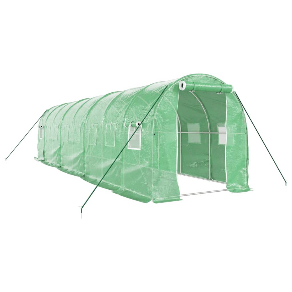 Tuinkas met stalen frame 16 m² 8x2x2 m groen