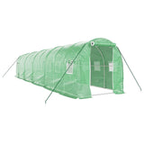 Tuinkas met stalen frame 20 m² 10x2x2 m groen