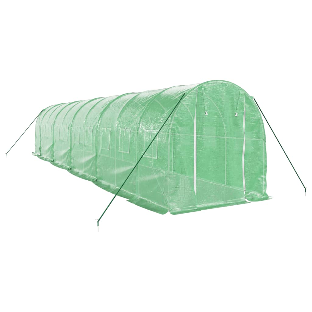 Tuinkas met stalen frame 20 m² 10x2x2 m groen