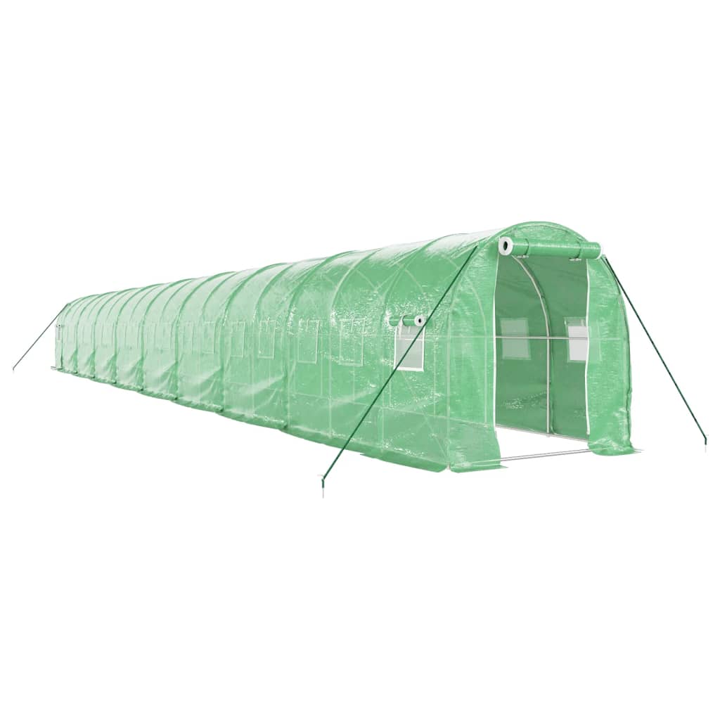 Tuinkas met stalen frame 36 m² 18x2x2 m groen