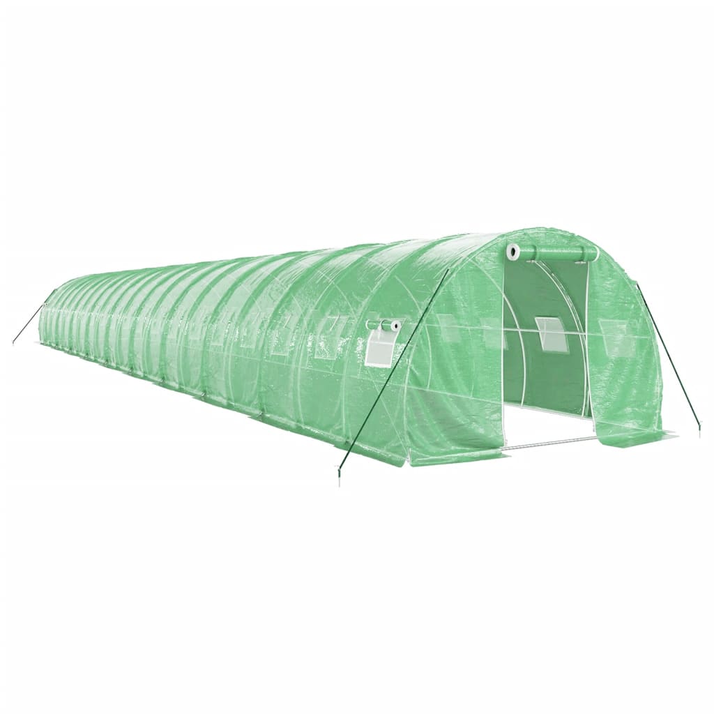 Tuinkas met stalen frame 60 m² 20x3x2 m groen