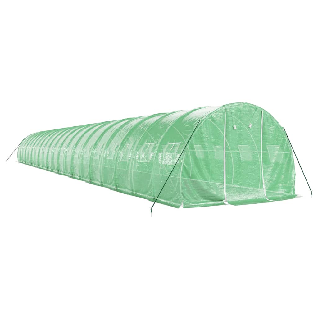 Tuinkas met stalen frame 60 m² 20x3x2 m groen