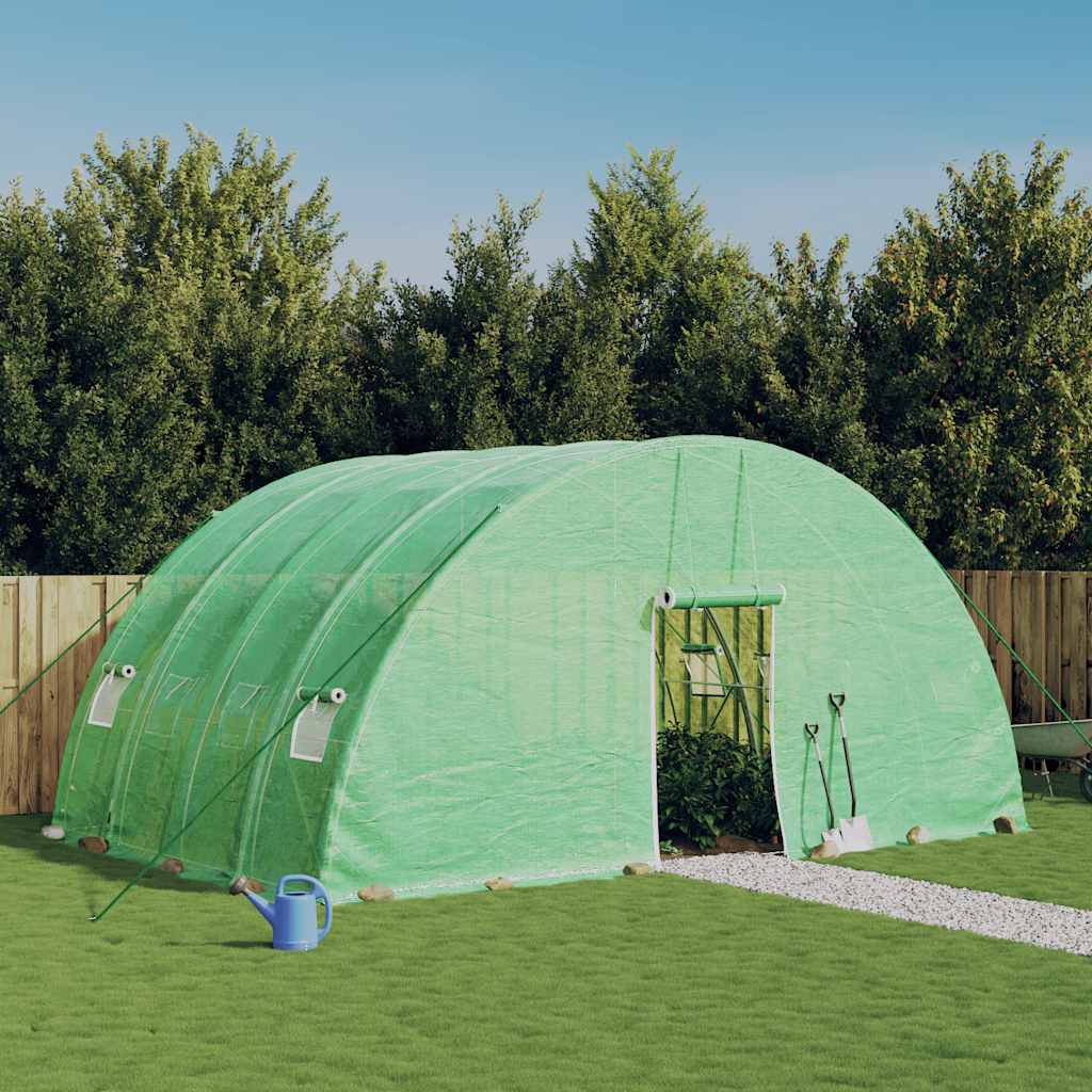 Tuinkas met stalen frame 24 m² 6x4x2,85 m groen