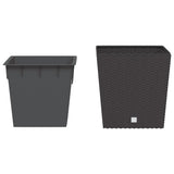 Plantenbak met uitneembare bak rattan-look 21/32 L PP bruin - AllerleiShop