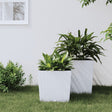 Plantenbak met uitneembare bak rattan-look 21/32 L PP wit - AllerleiShop