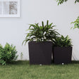 Plantenbak met uitneembare bak rattan-look 37/64 L PP bruin - AllerleiShop