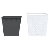 Plantenbak met uitneembare bak rattan-look 37/64 L PP wit - AllerleiShop