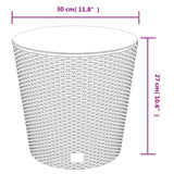 Plantenbak uitneembare bak rattan-look 15/15,3 L PP antraciet - AllerleiShop